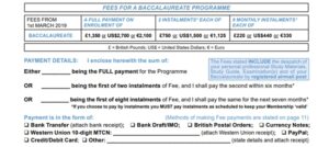 Fees And Payment Methods CICBaccalaureate